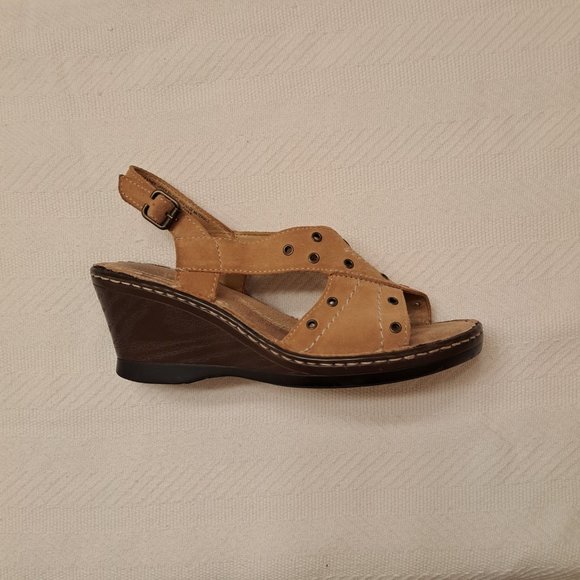 Naturalizer Suede Wedge Sandals - Picture 2 of 7